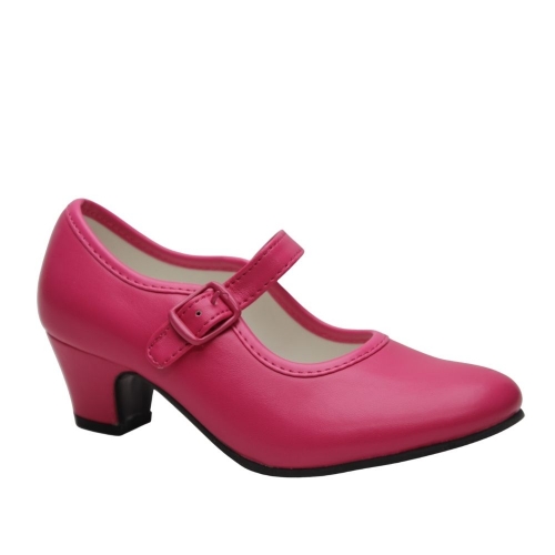 5) Zapato Niña Flamenco Liso - Rojo